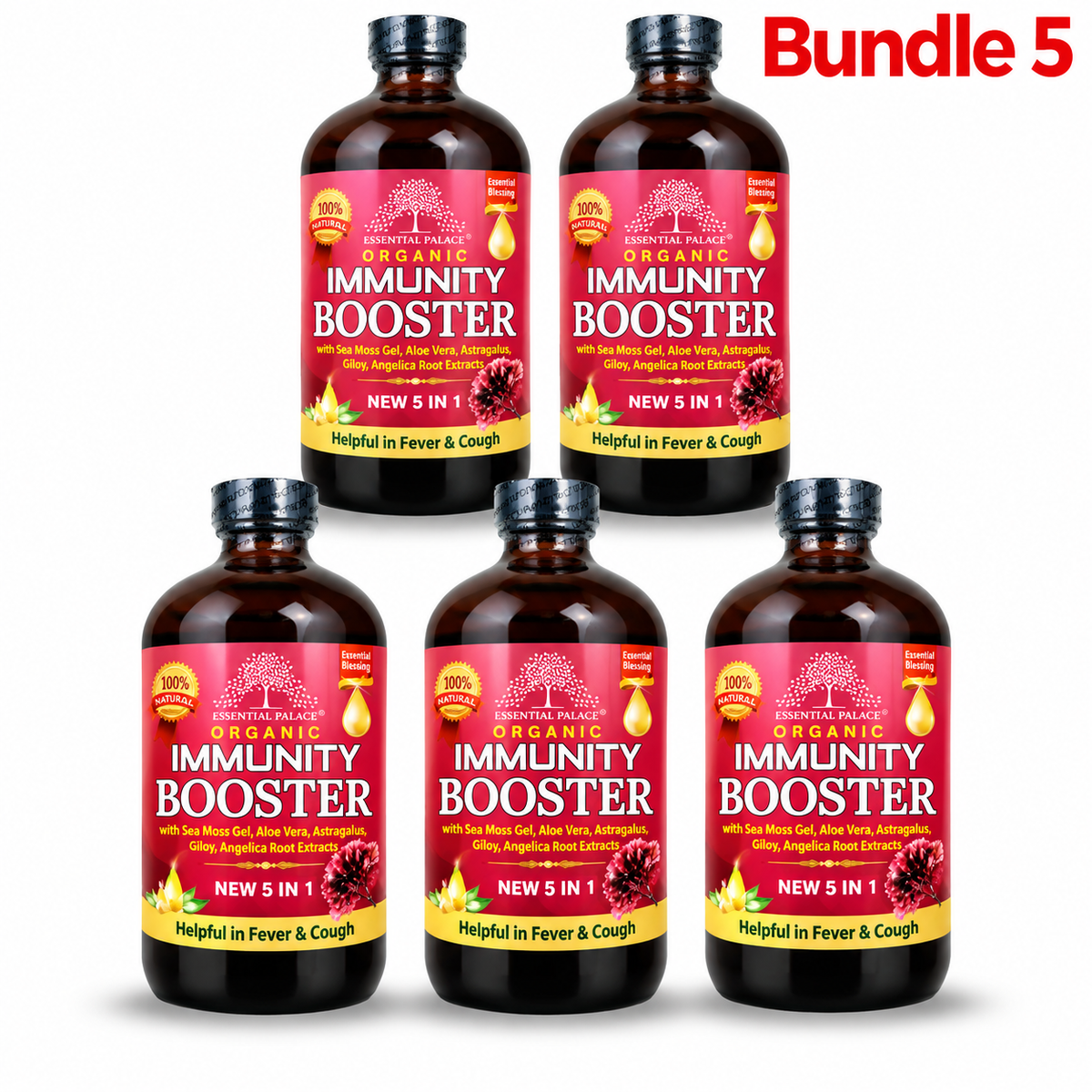 Organic Sea Moss Immunity Booster 16oz pack of 5 bottles