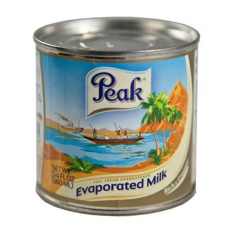 Peak Evaporated Milk – Unsweetened condensed milk in 18-month shelf-life tin