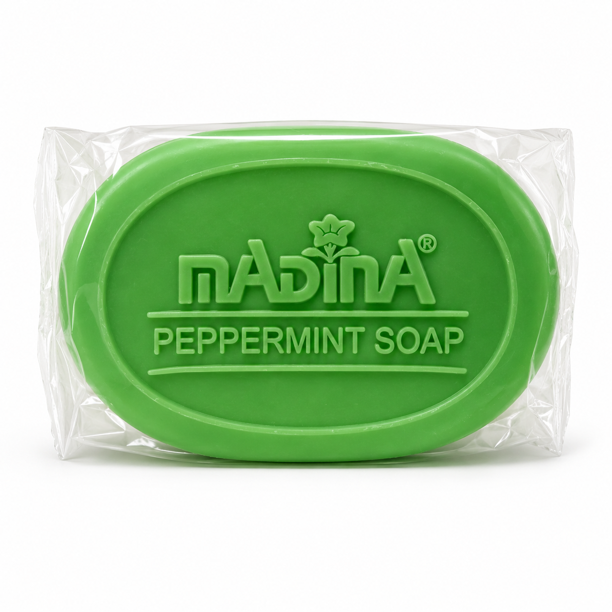 Madina Peppermint Soap in branded packaging, a refreshing cleansing bar with peppermint for fresh, clean, and revitalized-feeling skin.