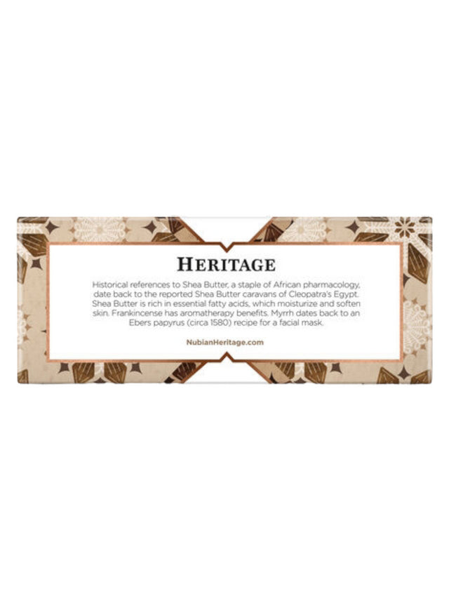 Heritage label with text and decorative border on a white background