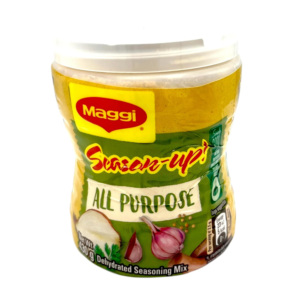 Maggi Season-Up All Purpose Seasoning 430g container – versatile spice blend for enhancing meats, seafood, and vegetables.