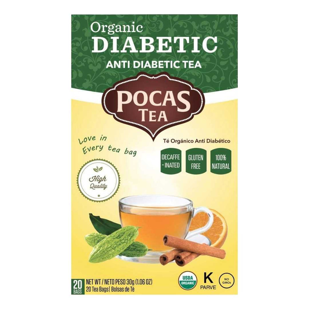 Pocas Tea Organic Diabetic Anti-Diabetic Tea, 30g (1.06oz) box packaging.