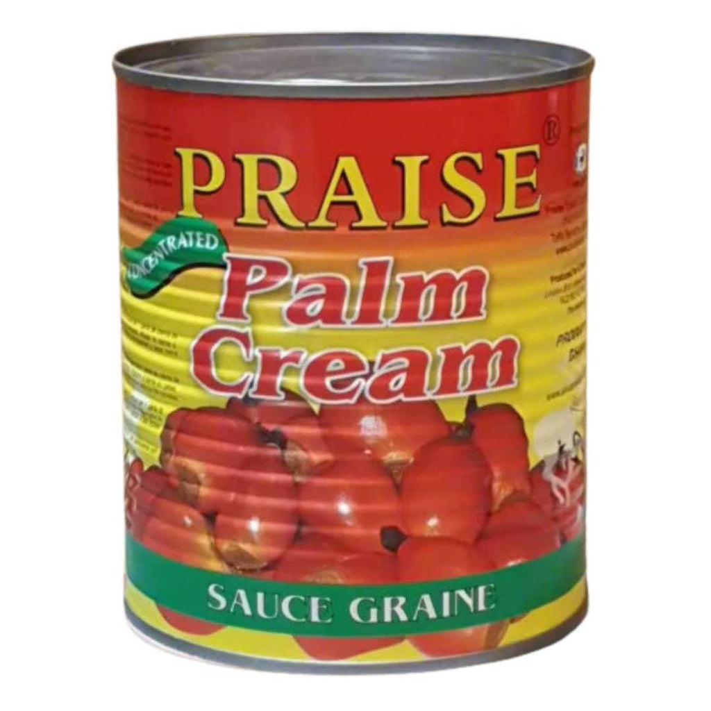 Container of Praise Palm Cream 800g with red lid and colorful label