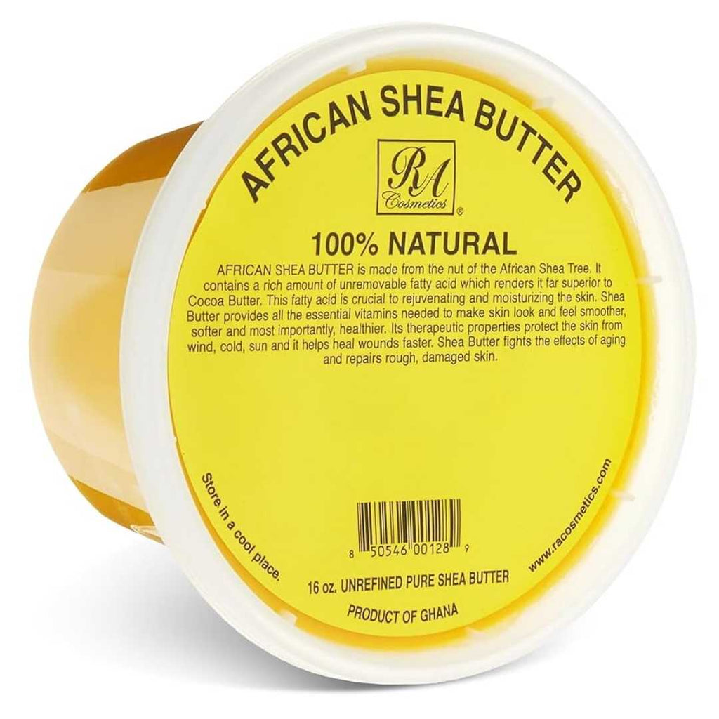 8 oz container of RA 100% Pure Yellow Shea Butter, solid form