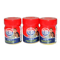 Pack of 3 Robb Pain Balm jars by PZ Cussons, designed to relieve muscle aches, pain, and nasal congestion with menthol and camphor.