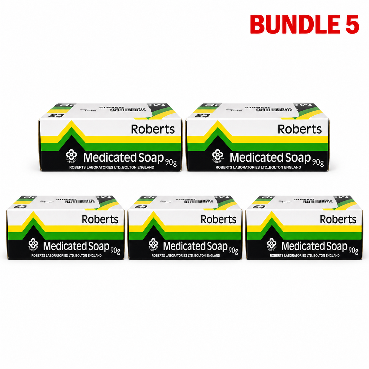 Roberts Medicated Soap 90g pack of 5 bars