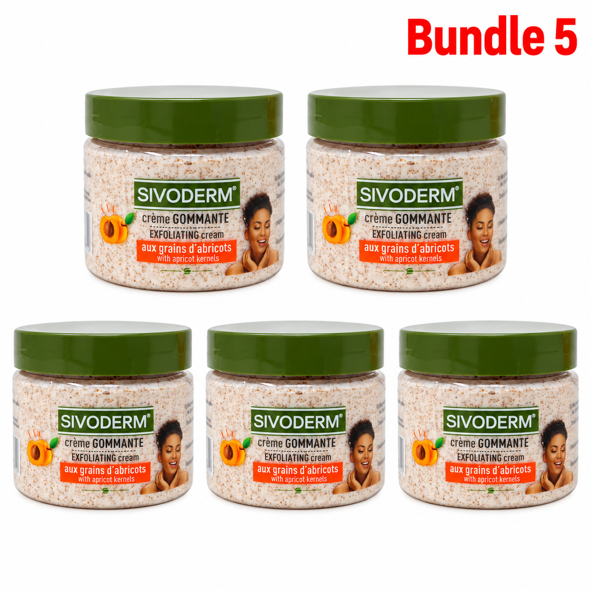 Sivoderm Exfoliating Cream Apricot Kernel 100ml pack of 5 jars