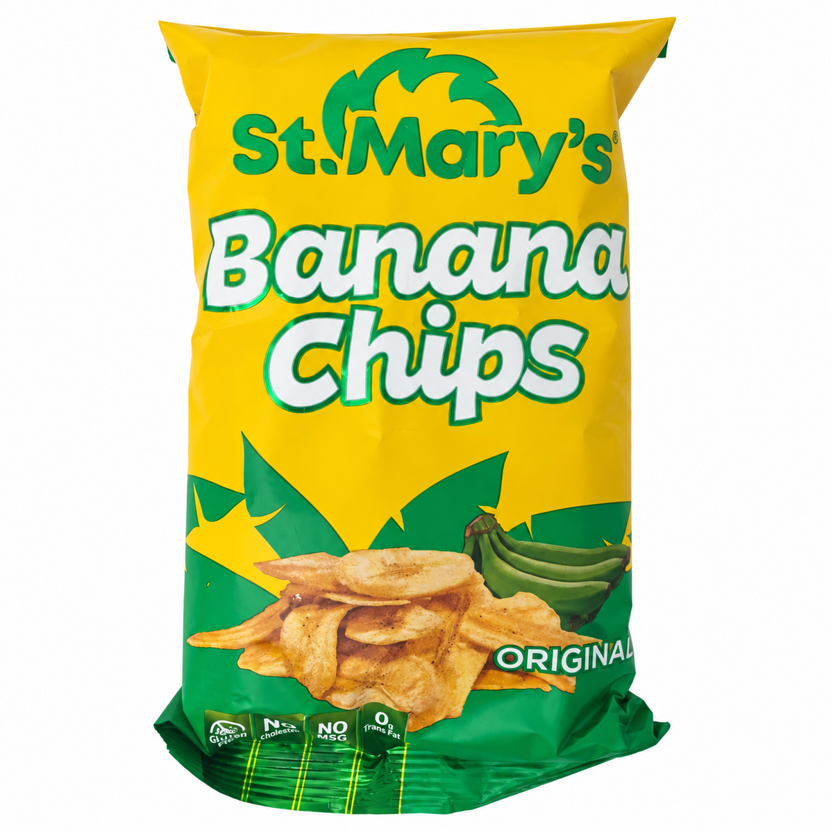 St. Mary's Banana Chips, crispy Caribbean-style banana snack with a delicious crunch and rich banana flavor, perfect for enjoying as a convenient everyday snack or on-the-go treat.