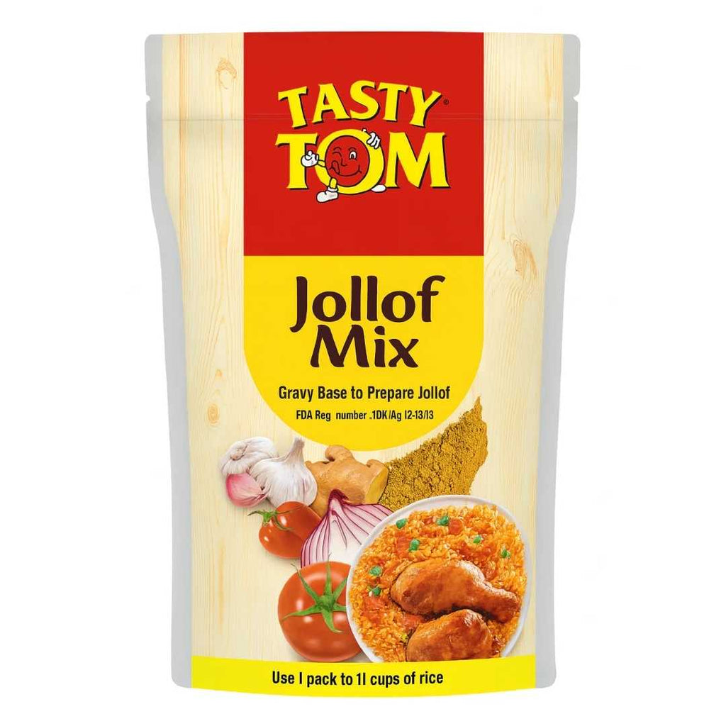 Tasty Tom Jollof Mix 37oz (Ceebu Jën Spice Mix) – Authentic West African seasoning blend crafted for perfect jollof rice, ceebu jën, and other traditional dishes.
