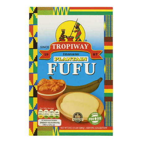Fufu, Plantain Flour (24oz) Amala, Pounded Yam, Foutou, Foufou, Kwanga, Akumé (Tropiway) – Single Unit (Inventory Stock)