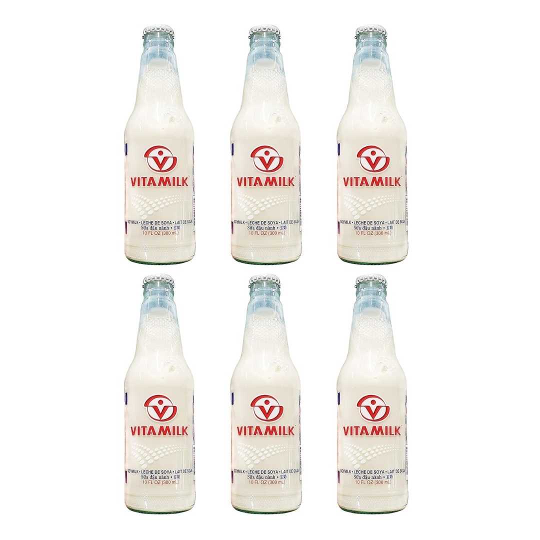 Vitamilk SoyMilk Bottle 300ml x 6 Pack, ready-to-drink soy milk beverage with a smooth, creamy taste, perfect for enjoying as a nutritious everyday drink.