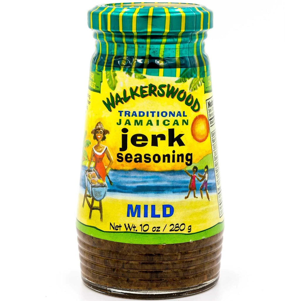Walkerswood Traditional Jamaican Jerk Seasoning, Mild, 10 oz glass jar with colorful label