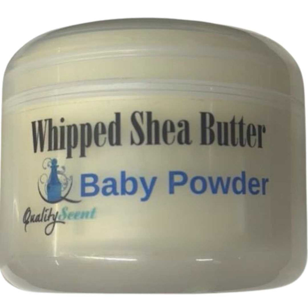 8oz jar of Whipped Shea Butter Natural Cream with 'Pick a Scent' label, featuring a smooth, creamy texture in a clear or labeled container.