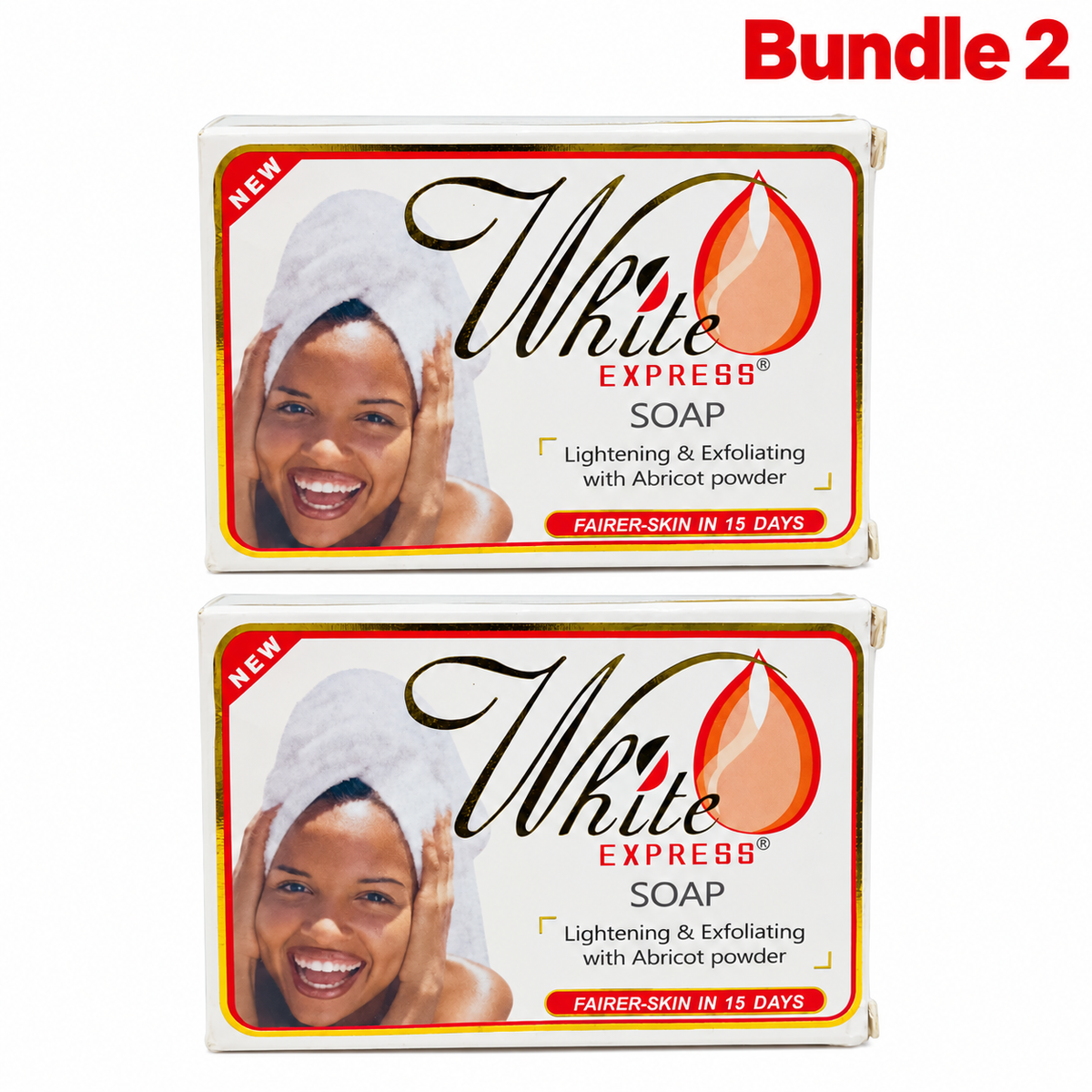White Express Soap 7 oz in branded packaging, exfoliating skincare bar formulated to cleanse the skin, remove impurities, and help promote a smoother, brighter, more radiant-looking complexion.