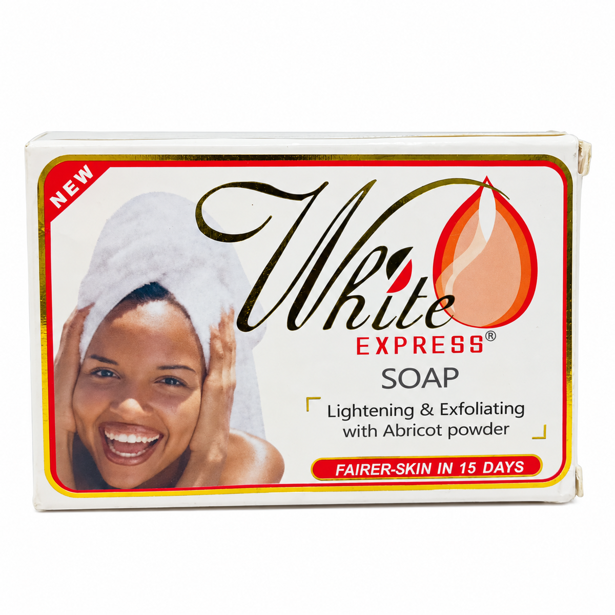 White Express Soap 7 oz, single-unit exfoliating skincare bar designed to gently cleanse dirt, impurities, and dead skin cells while helping promote smoother, softer, brighter, and more even-looking skin for everyday bathing.