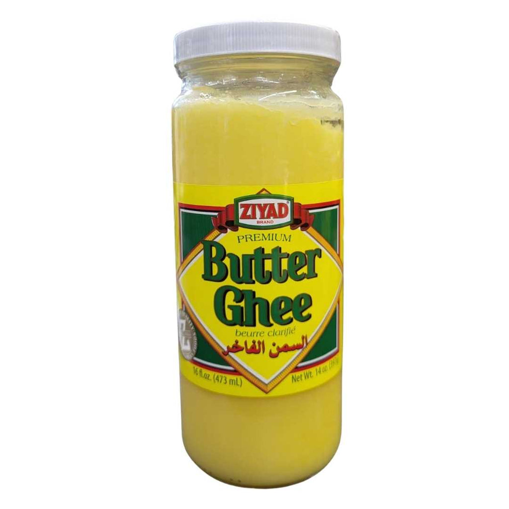 Ziyad Butter Ghee – Pure clarified butter in a golden jar, rich and creamy, ideal for cooking, frying, and baking traditional dishes.