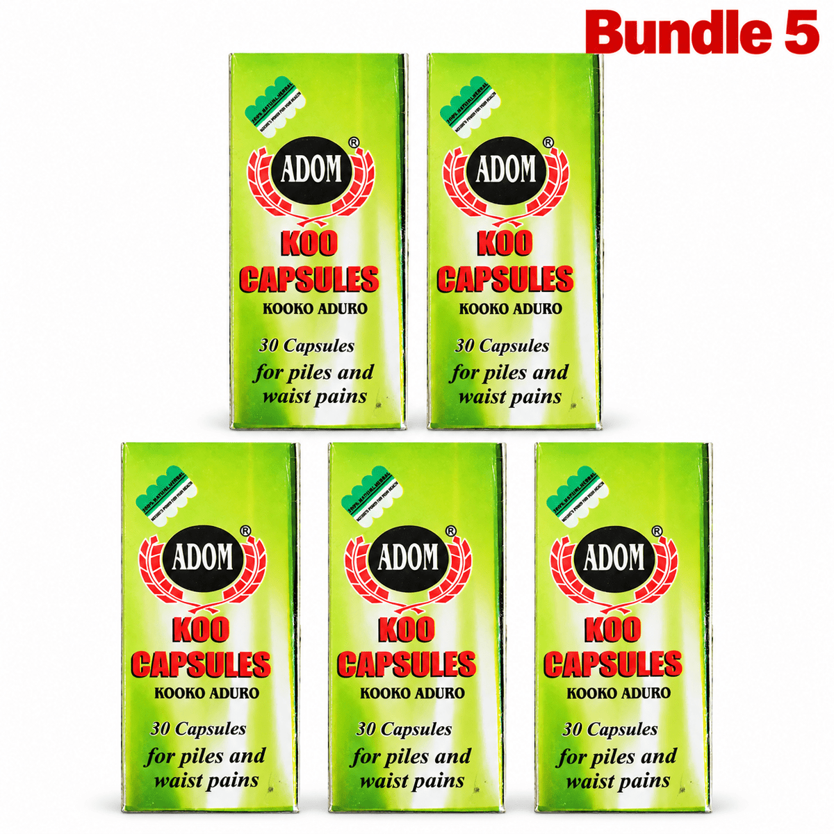 Adom Koo Capsules pack of 5 boxes
