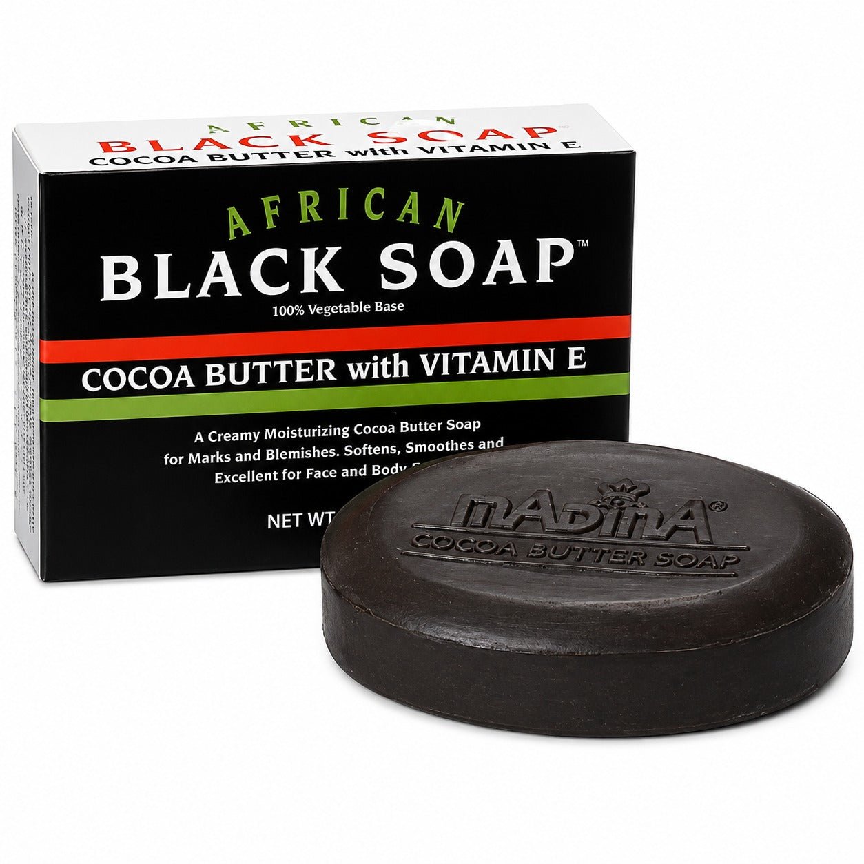 African Black Soap Cocoa Butter with Vitamin E - Yado African & Caribbean Market