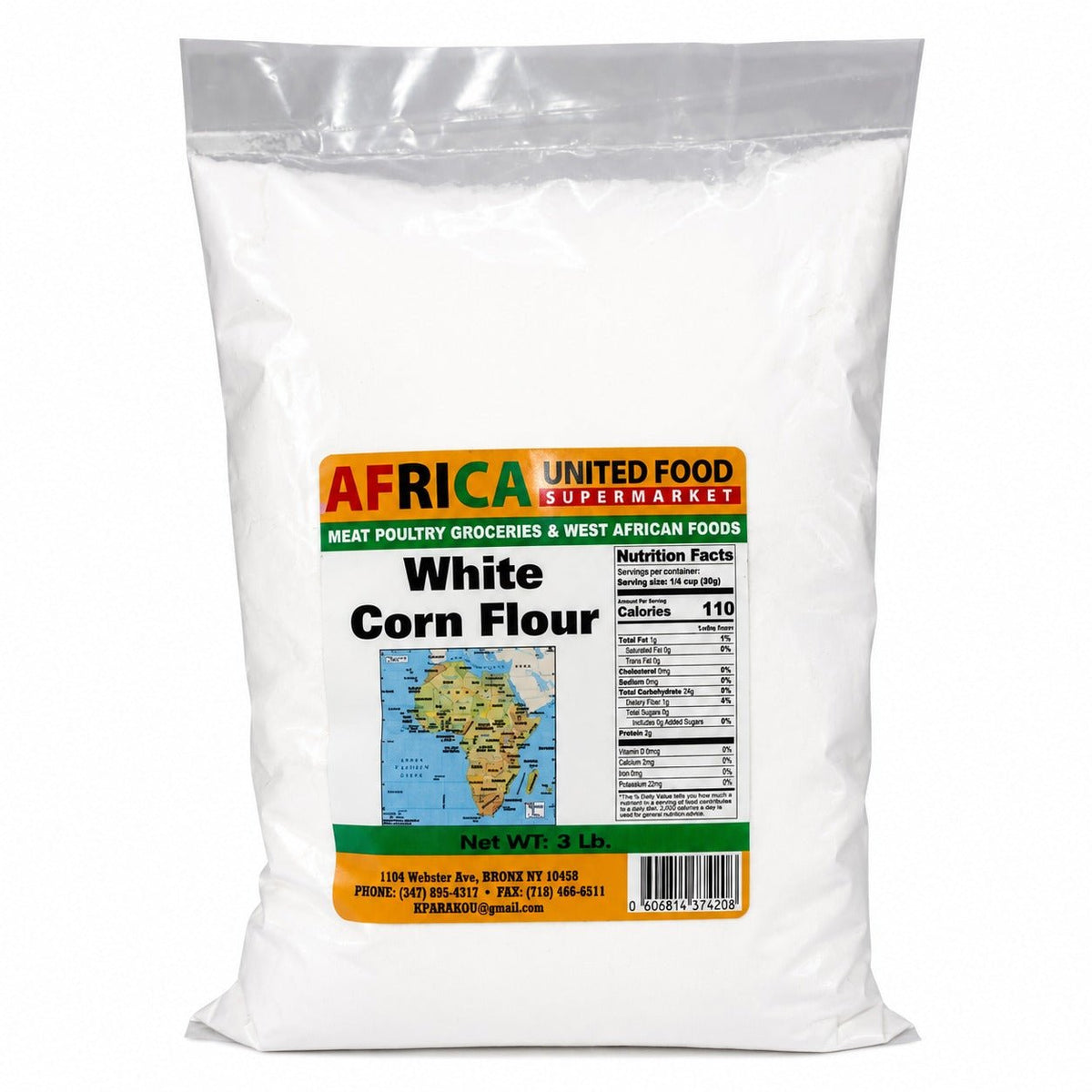 African United Food White Corn Flour | Premium 3 lb Flour - Yado African & Caribbean Market