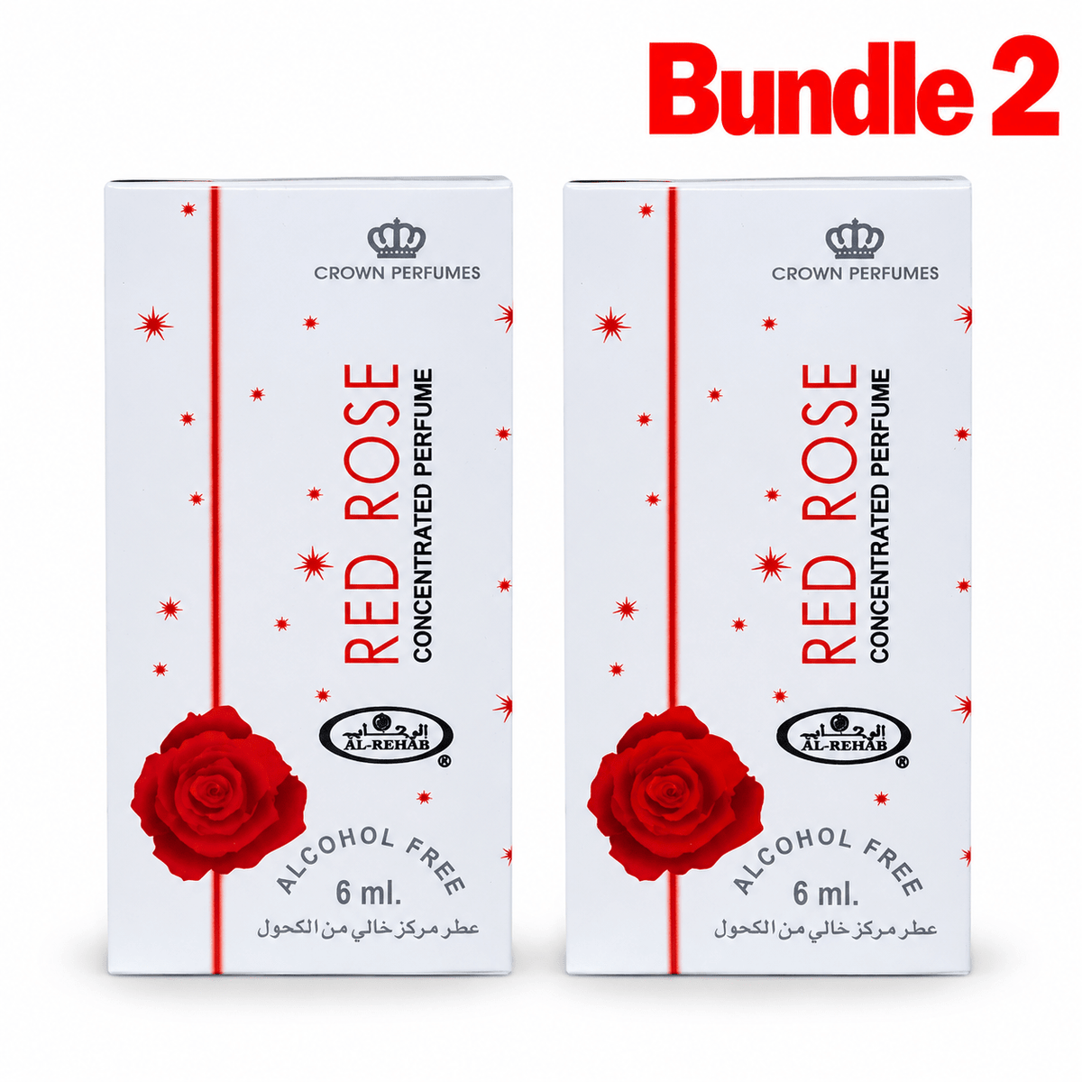 Al Rehab Red Rose Perfume Oil 6ml pack of 2 bottles