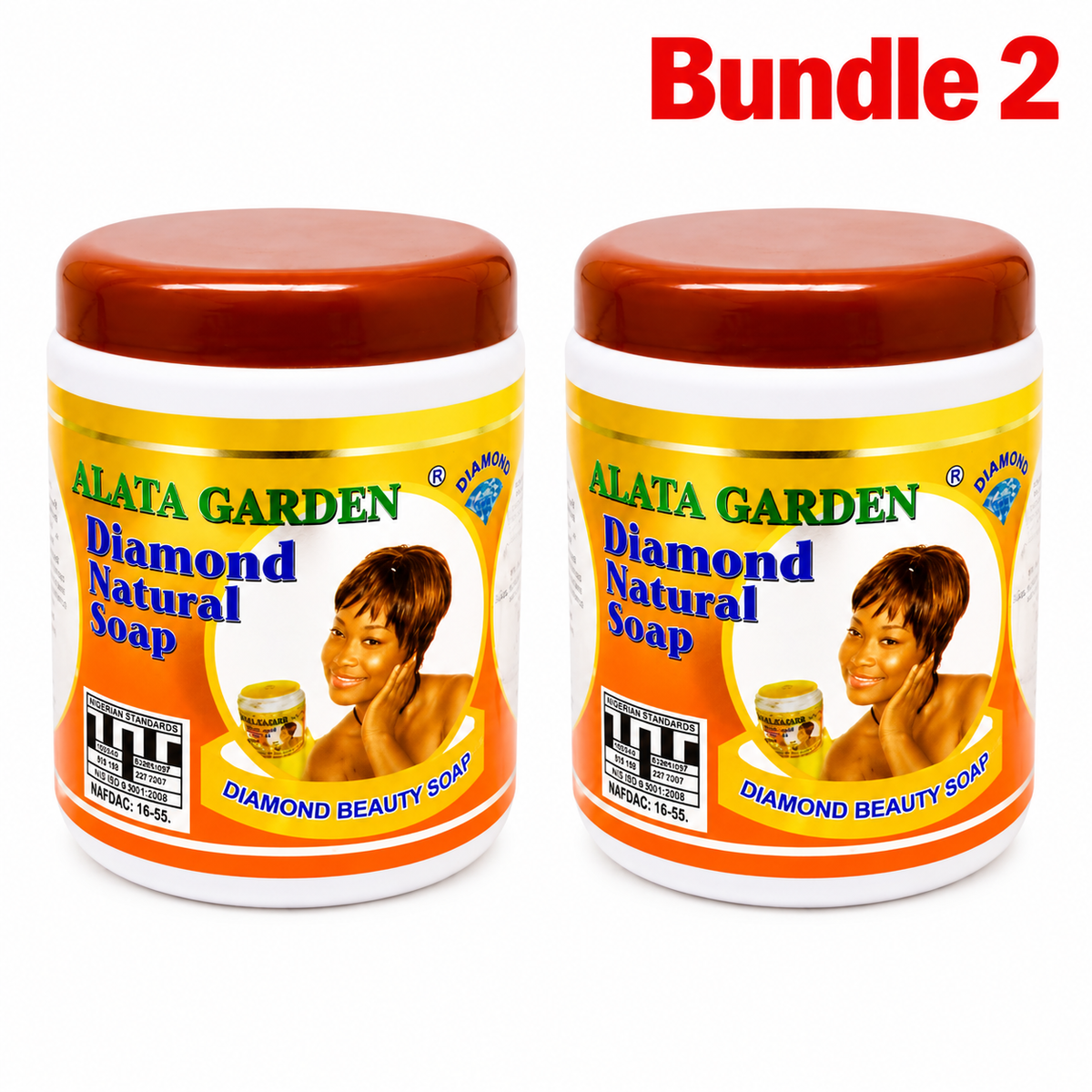 Alata Garden Diamond Natural Soap 600g, pack of 2 tubs, save 2%