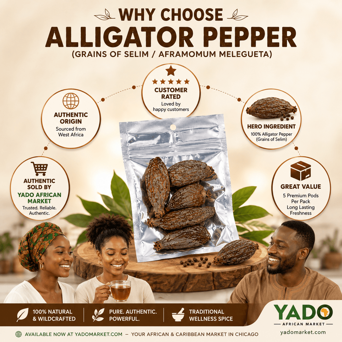 Alligator pepper pods in a bag, Yado African Market Chicago