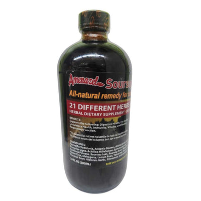 Amenazel Soursop Bitters 16 oz, new packaging, 21 herbs and roots