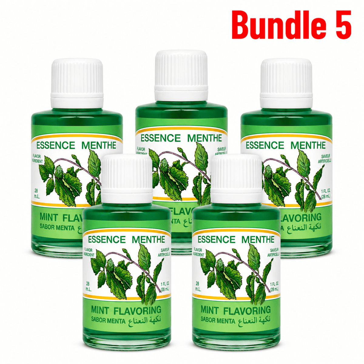 3 Lions Flavoring Essence 30ml Mint (Menthe) pack of 5 bottles