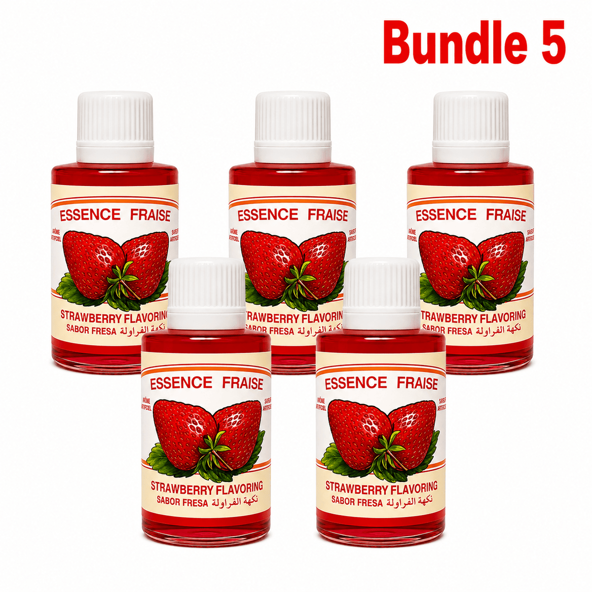 3 Lions Flavoring Essence 30ml Strawberry (Fraise) pack of 5 bottles