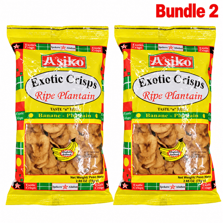 Asiko Plantain Chips Yellow Sweet pack of 2 bags