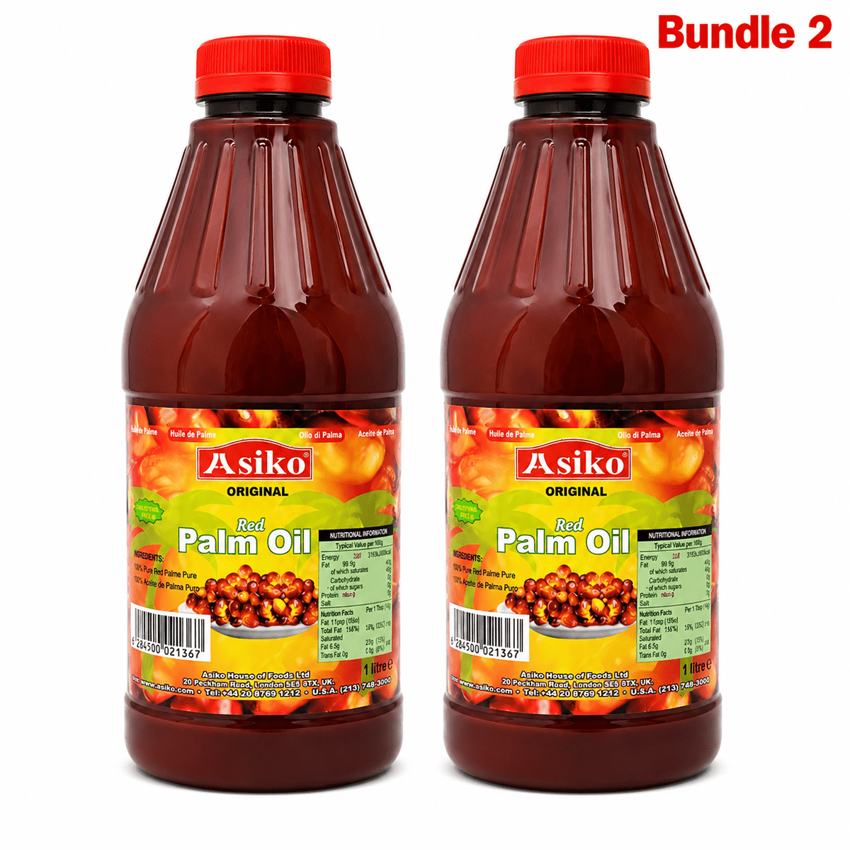 Asiko Red Palm Oil pack of 2 bottles