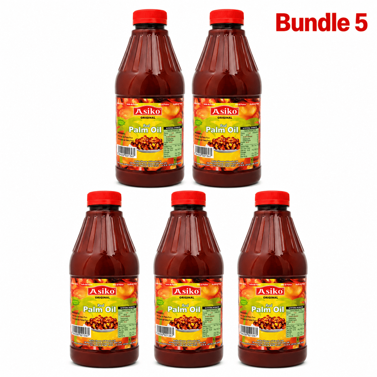Asiko Red Palm Oil pack of 5 bottles