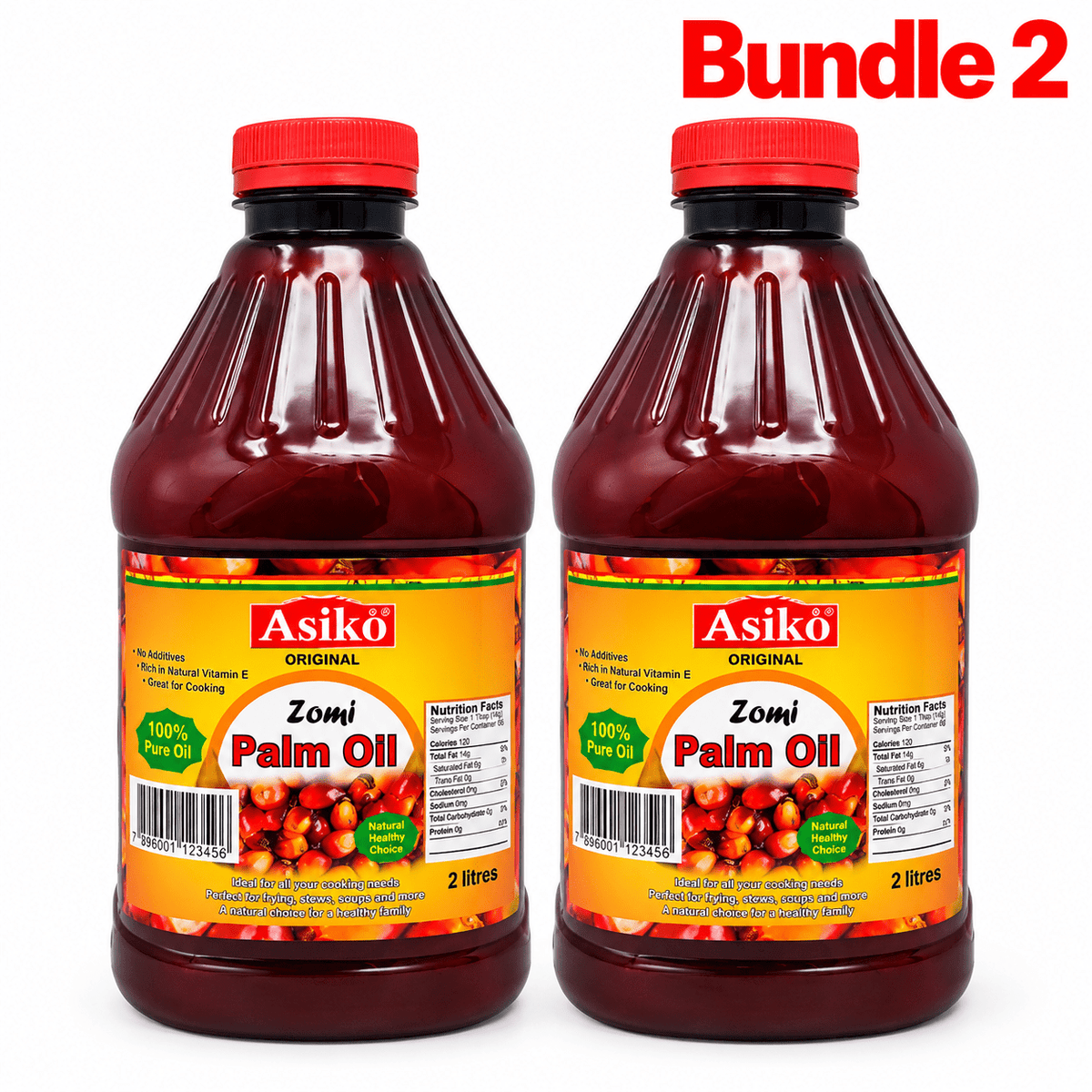 Asiko Zomi Palm Oil 2 Litres pack of 2 bottles