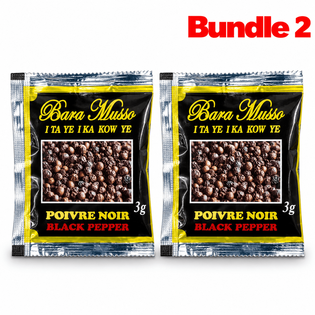 Black pepper Powder / 1 pack of 2 packets, Bara Musso black pepper powder, save 2%