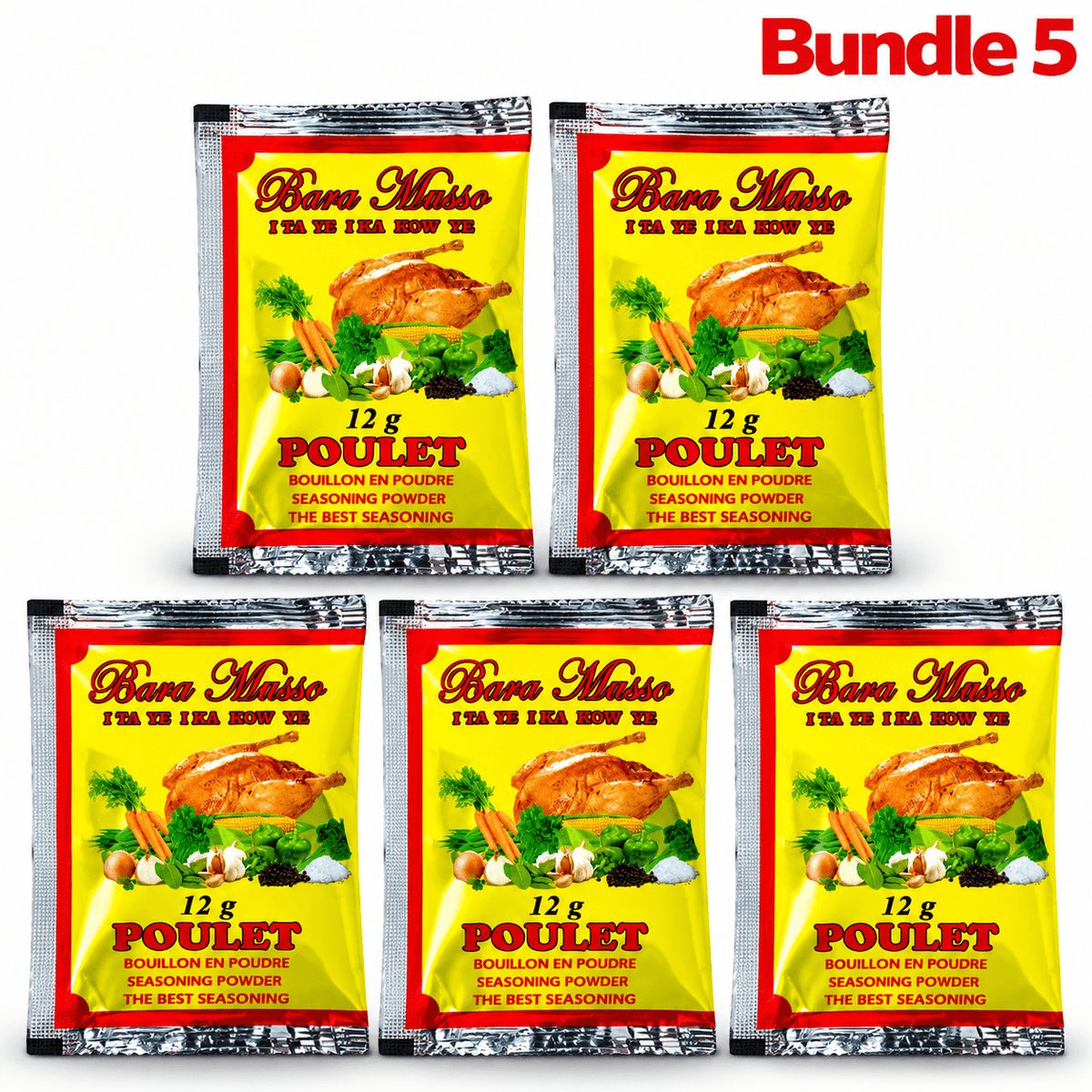 Chicken seasoning Powder / 1 pack of 5 sachets, Bara Musso chicken seasoning powder, save 4%