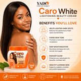 Caro White Lightening Beauty Cream - 500ml Jar, Radiant Skin Formula - Yado African & Caribbean Market
