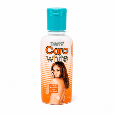 Caro White Oil in a branded bottle, nourishing skincare oil formulated to moisturize and soften the skin while promoting a smooth, radiant, and even-looking complexion.
