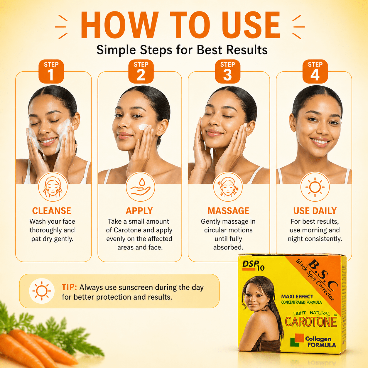 Carotone Black Spot corrector - 30ml Jar, Radiant Skin Formula - Yado African & Caribbean Market