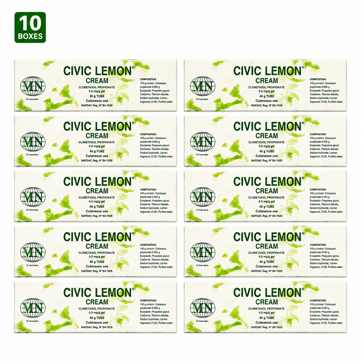Civic Cream Lemon pack of 10 boxes