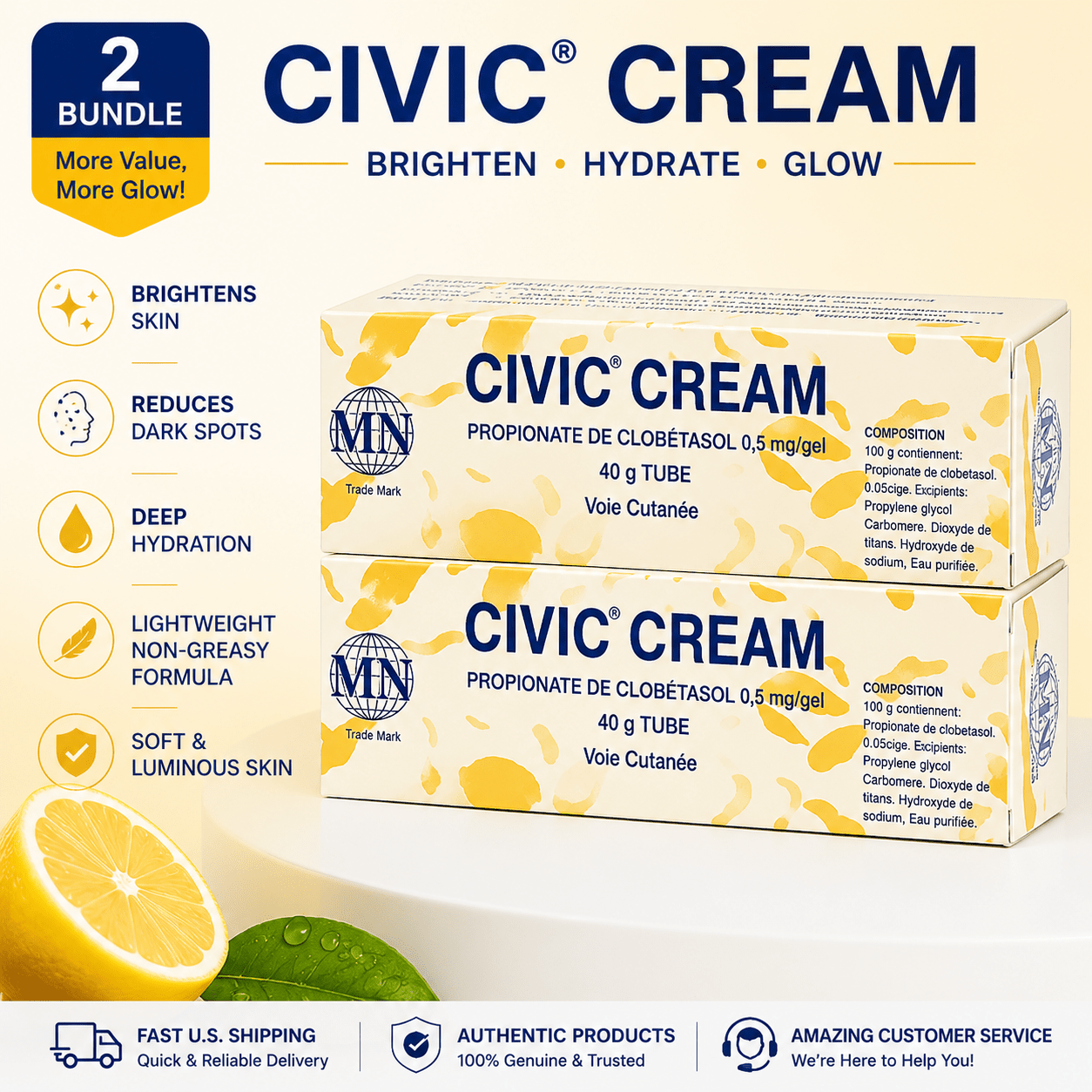 Civic Cream – Brightening & Moisturizing Cream for Radiant Skin - Yado African & Caribbean Market