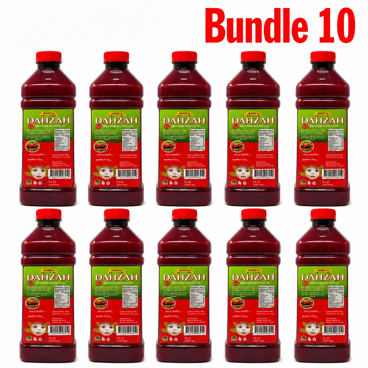 Dahzah Red Palm Oil 1L pack of 10 bottles