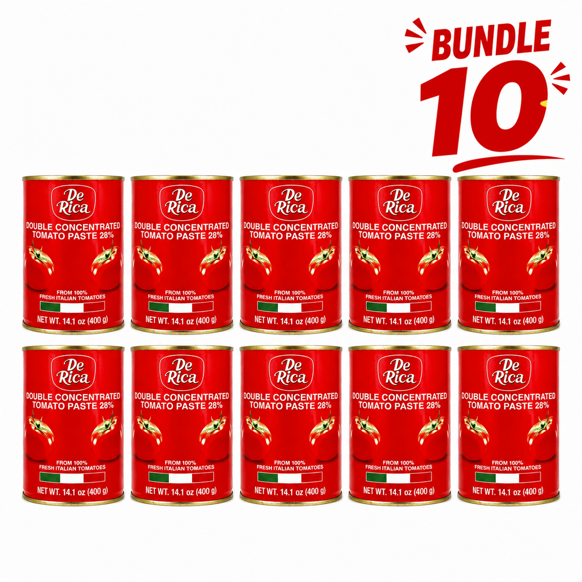 De Rica Tomato Paste 400 g pack of 10 tins