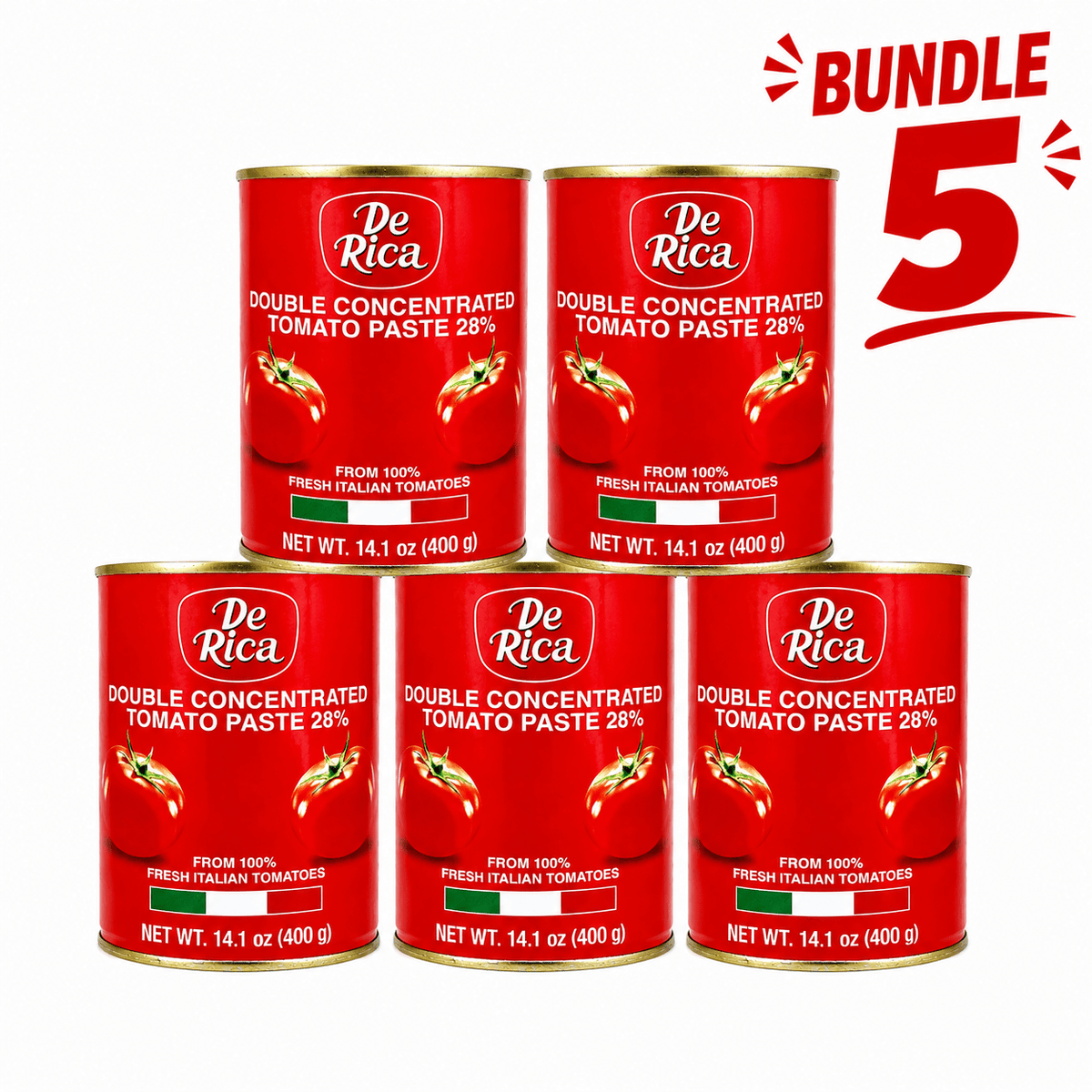 De Rica Tomato Paste 400 g pack of 5 tins