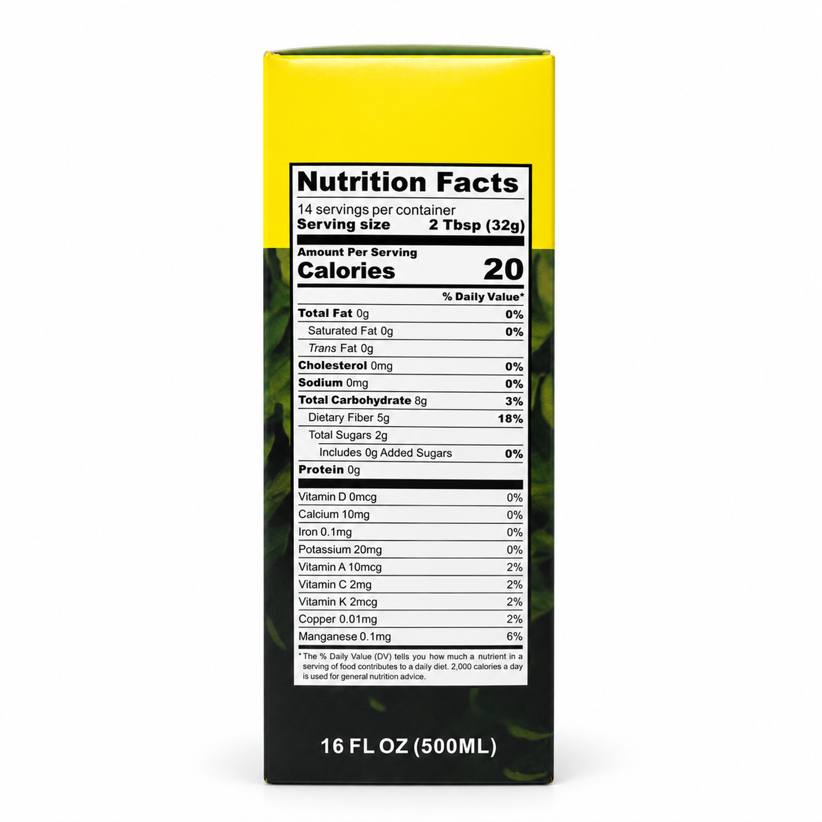Amenazel Soursop Bitters box, supplement facts panel