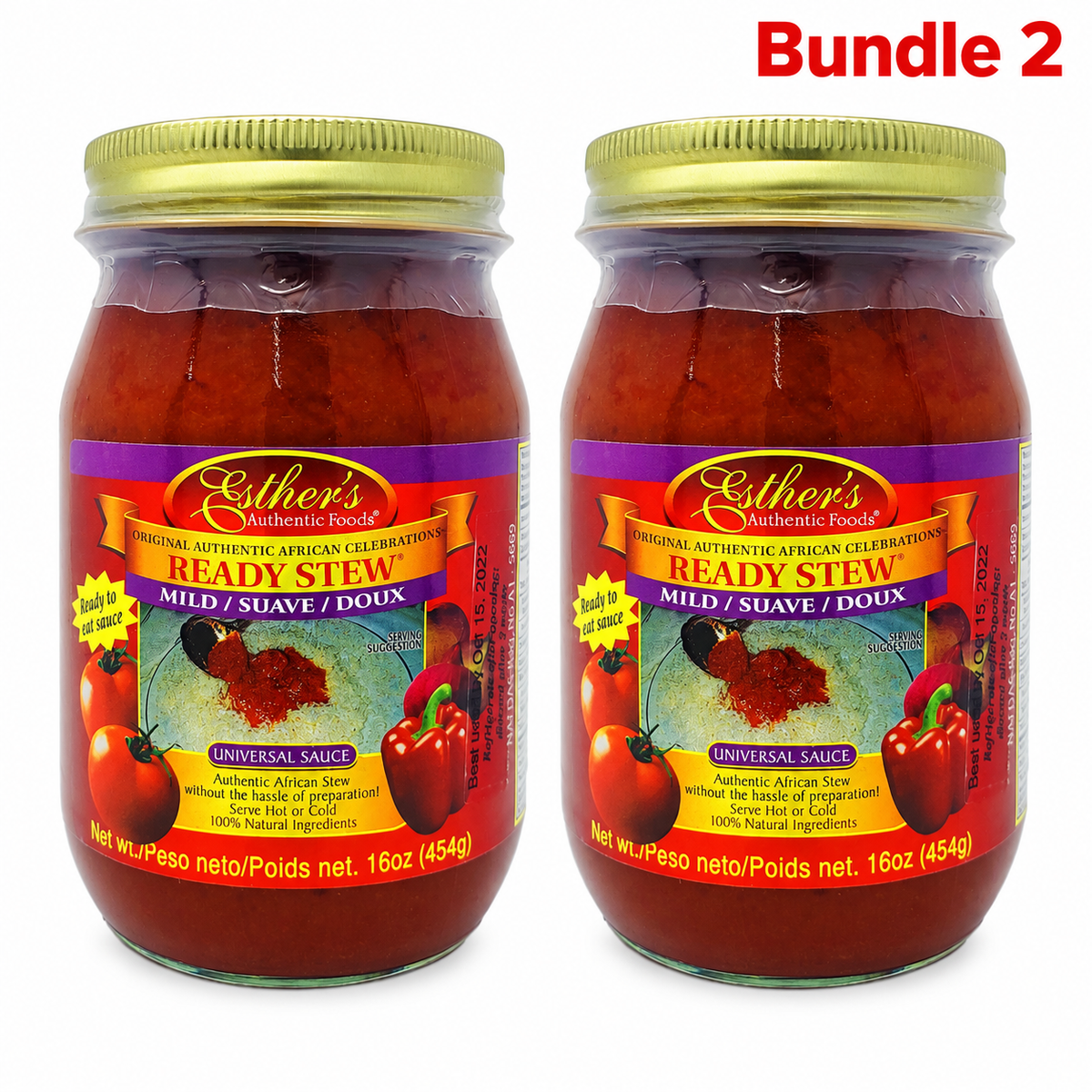 Esther's Ready Stew Mild 16oz pack of 2 jars