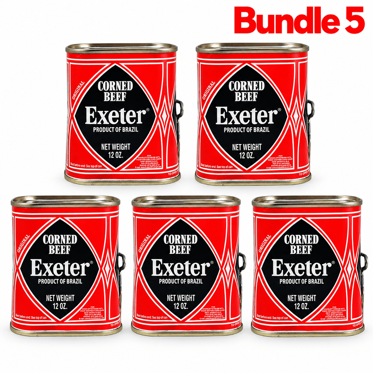 Exeter Corned Beef 12 oz pack of 5 tins