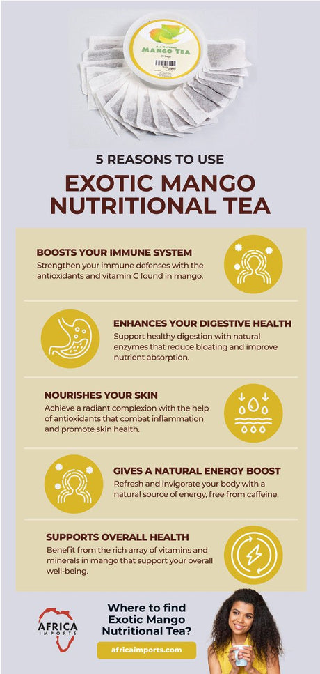 Exotic Mango Nutritional Tea: 20 Bags - Yado African & Caribbean Market