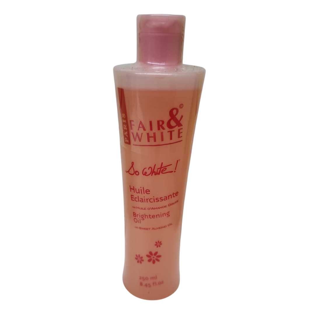Fair & White So White! Brightening Oil with Sweet Almond Oil (250 ml). - Yado African & Caribbean Market