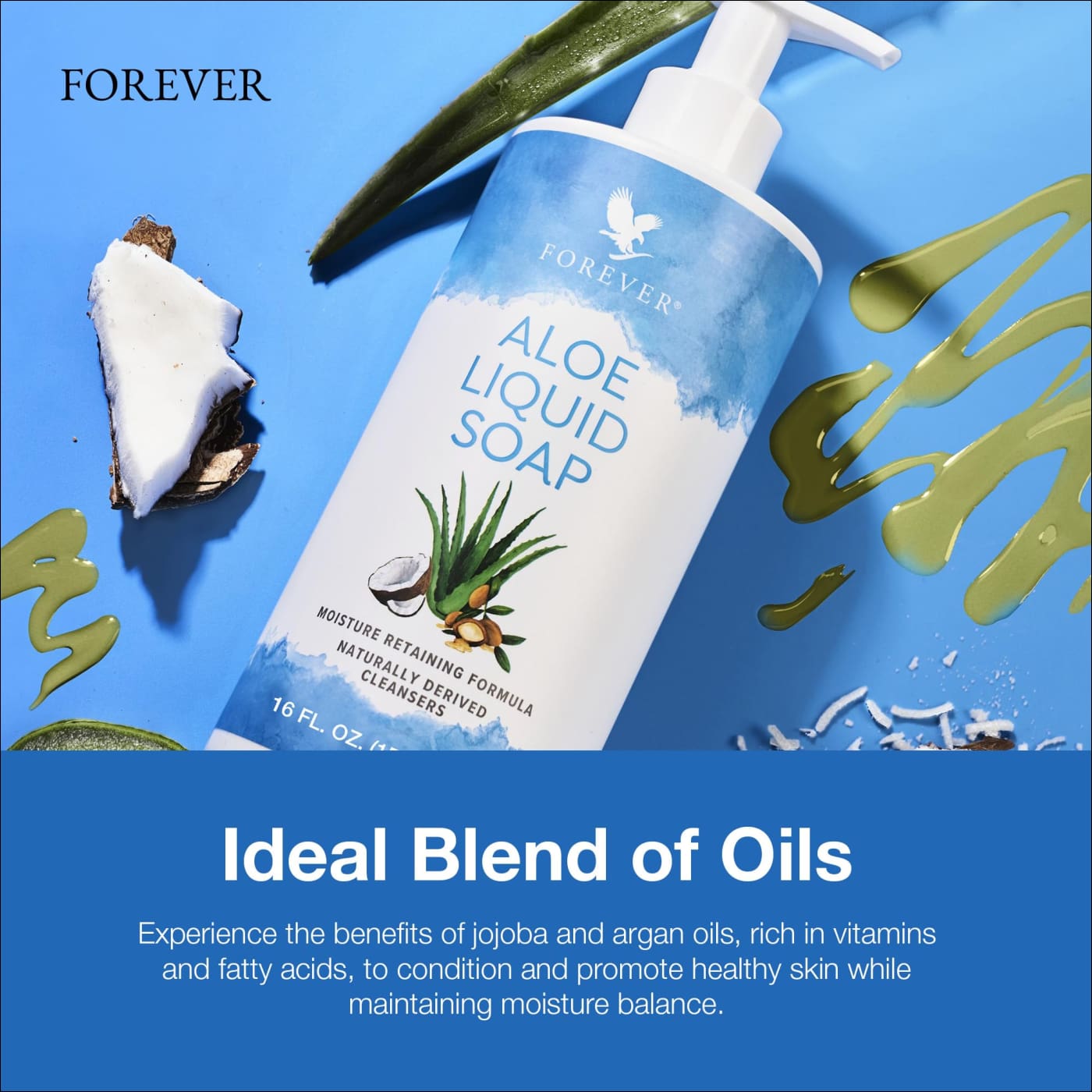 Forever Living - Aloe Liquid Soap - Gentle Cleansing and Moisturizing with Aloe Vera, Jojoba and Argan Oil - Gluten - Free and Vegan - 16 fl oz - Yado African & Caribbean Market