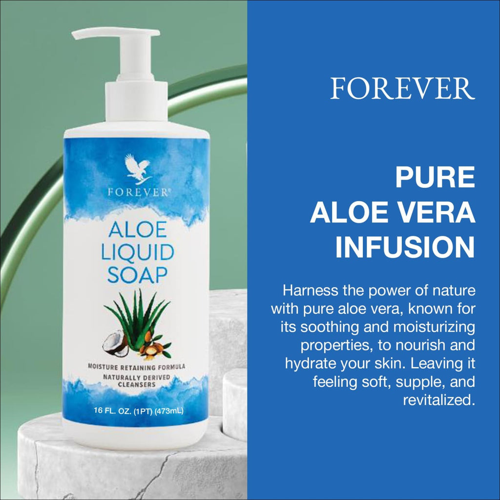 Forever Living - Aloe Liquid Soap - Gentle Cleansing and Moisturizing with Aloe Vera Jojoba and Argan Oil - Gluten-Free and Vegan - 16 fl oz